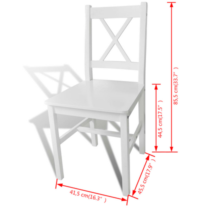 vidaXL Dining Chairs 4 pcs White Pinewood - Elegant, Durable, and Comfortable - BEYRUN