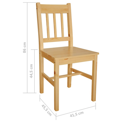 vidaXL Dining Chairs Set of 4 - Solid Pinewood, Ergonomic Design, Natural Finish | Elegant & Durable Seating - BEYRUN