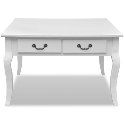 Elegant vidaXL Coffee Table with 4 Drawers - Stylish White Finish - BEYRUN