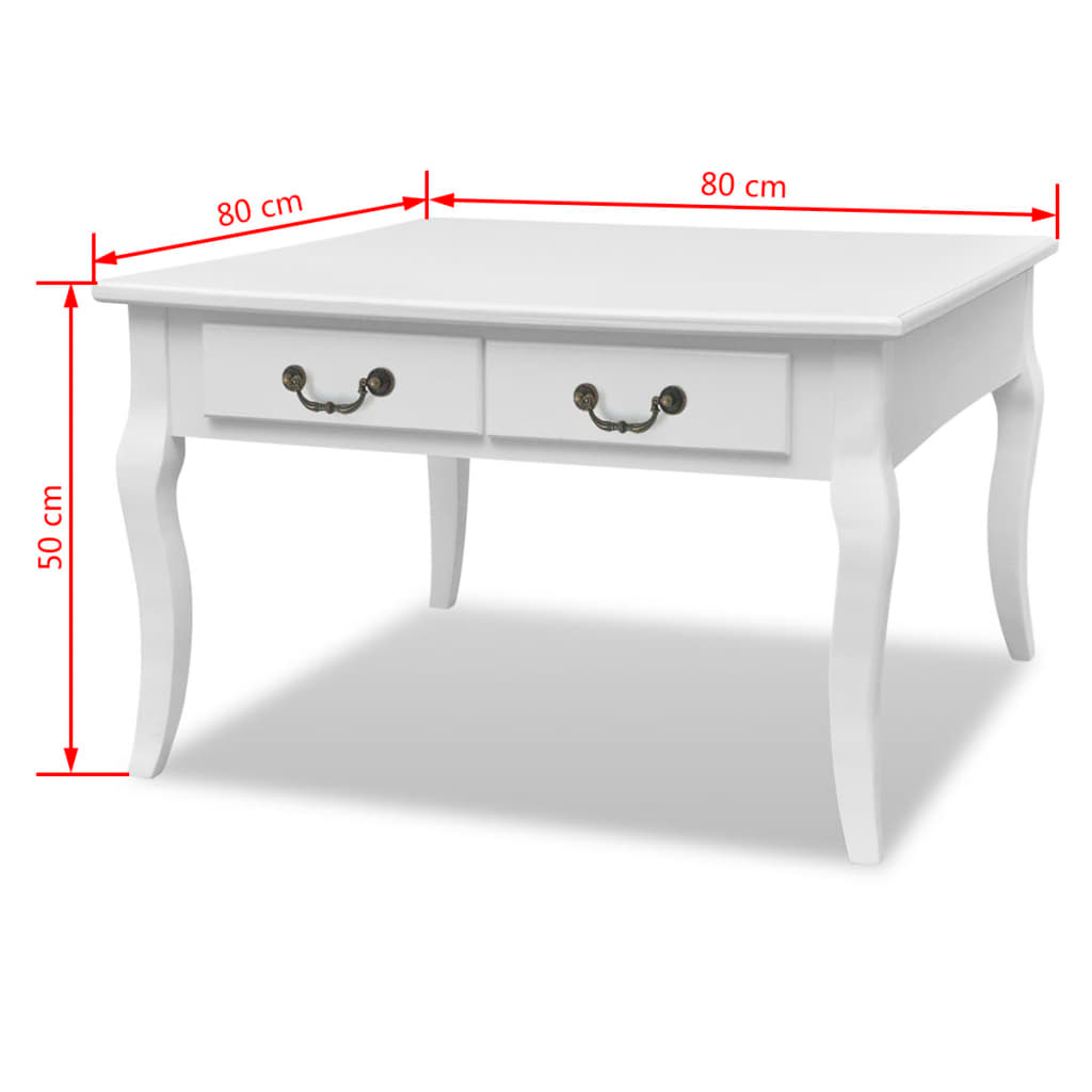 Elegant vidaXL Coffee Table with 4 Drawers - Stylish White Finish - BEYRUN