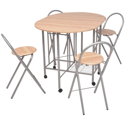 vidaXL Five Piece Folding Dining Set - Compact & Stylish MDF Dining Furniture | VidaXL - BEYRUN