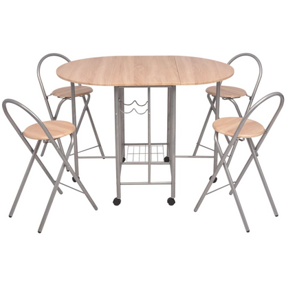 vidaXL Five Piece Folding Dining Set - Compact & Stylish MDF Dining Furniture | VidaXL - BEYRUN