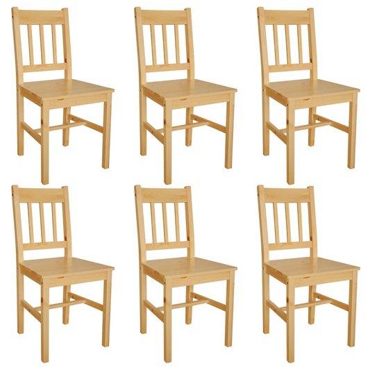 vidaXL Dining Chairs, Set of 6 - Elegant and Durable Pinewood Seating for Your Dining Room - BEYRUN