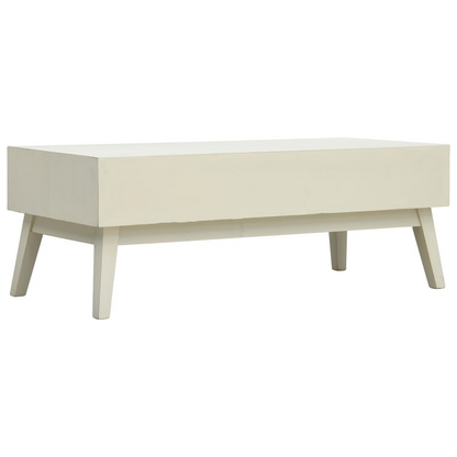 vidaXL Vintage Grey Coffee Table with Carved Drawers - Sturdy Wood, 110x50x40 cm - BEYRUN