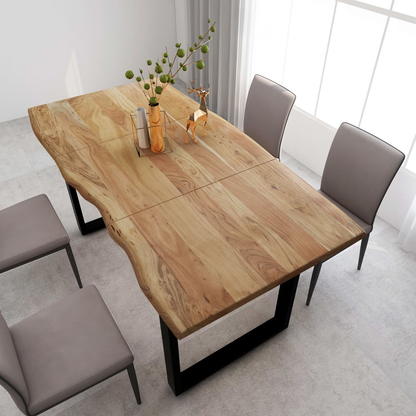 vidaXL Solid Acacia Wood Dining Table 180x90x76 cm - Industrial Rustic Style - BEYRUN