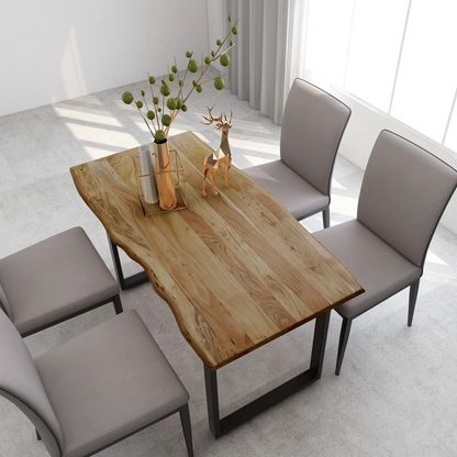 vidaXL Solid Acacia Wood Dining Table | 140x70x76 cm | Industrial Rustic Style - BEYRUN