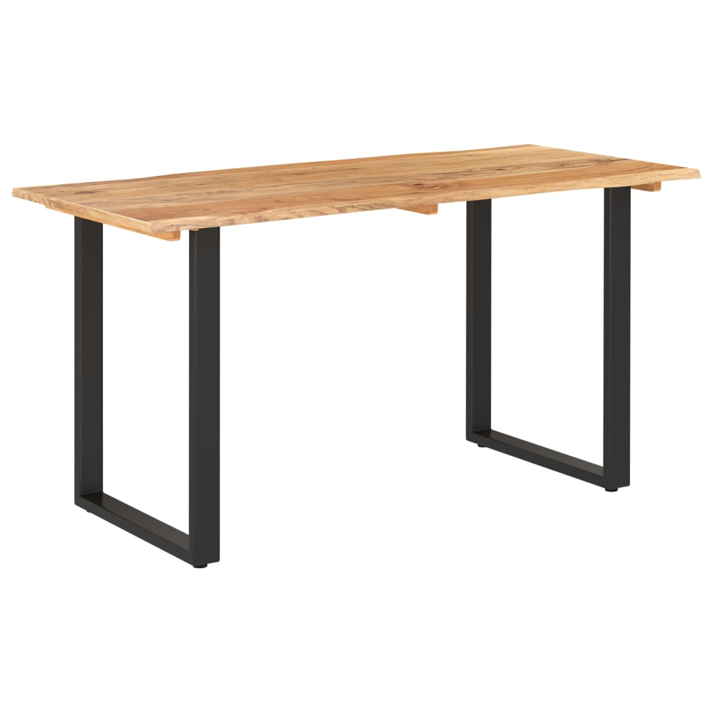 vidaXL Solid Acacia Wood Dining Table | 140x70x76 cm | Industrial Rustic Style - BEYRUN