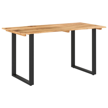 vidaXL Solid Acacia Wood Dining Table | 140x70x76 cm | Industrial Rustic Style - BEYRUN