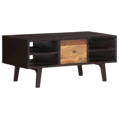 vidaXL Vintage Reclaimed Wood Coffee Table - 100x50x45 cm with Storage - BEYRUN