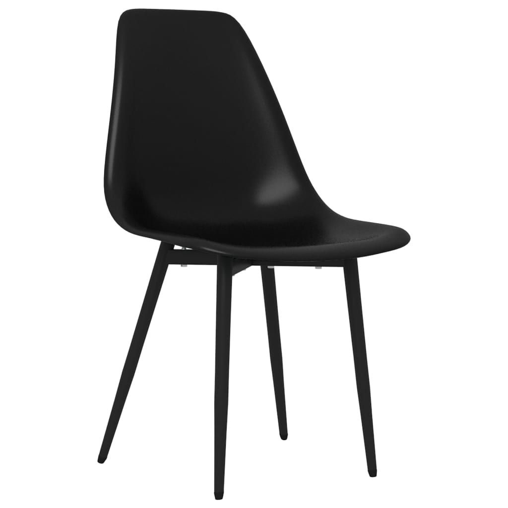 vidaXL Dining Chairs Set of 6 - Black PP, Minimalist Style, Easy to Clean - BEYRUN