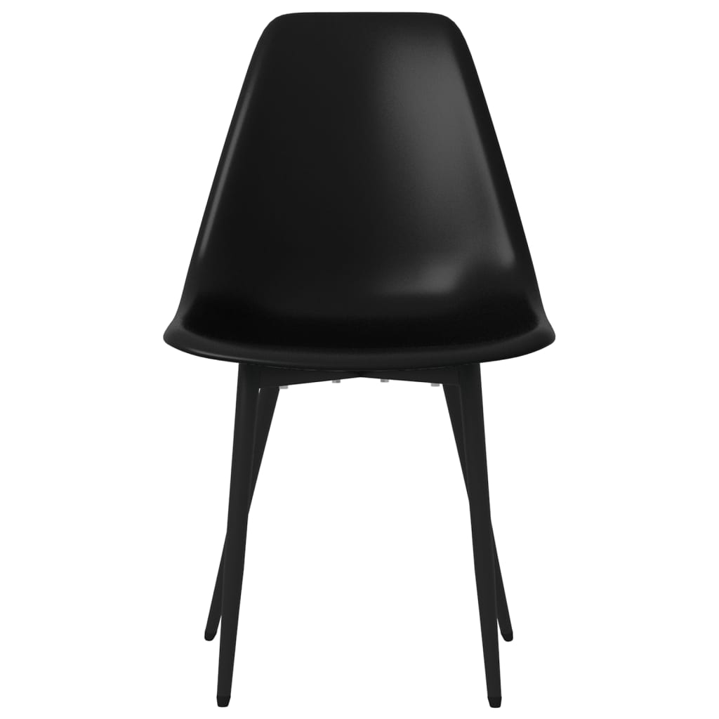 vidaXL Dining Chairs Set of 6 - Black PP, Minimalist Style, Easy to Clean - BEYRUN