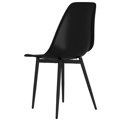 vidaXL Dining Chairs Set of 6 - Black PP, Minimalist Style, Easy to Clean - BEYRUN