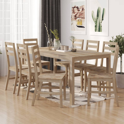 vidaXL Dining Chairs Set of 8 - Solid Acacia Wood, Modern Brown Finish - Elegant & Durable Seating for Your Dining Room - BEYRUN