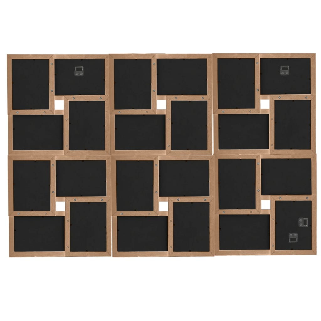 vidaXL Light Brown Collage Photo Frame for 24x 13x18 cm Pictures - Modern MDF Design | Showcase Your Memories - BEYRUN