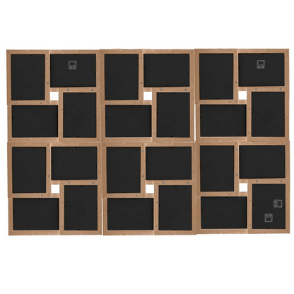 vidaXL Light Brown Collage Photo Frame for 24x 13x18 cm Pictures - Modern MDF Design | Showcase Your Memories - BEYRUN