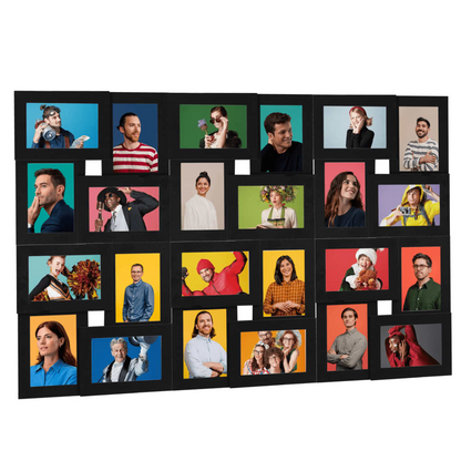 vidaXL Black Collage Photo Frame for 24x(13x18 cm) Pictures - Modern MDF Design, Perfect for Home & Office Decor - BEYRUN