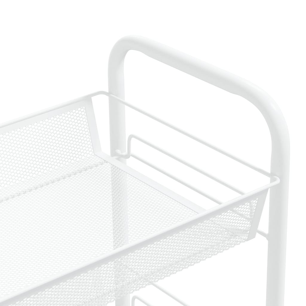 vidaXL 5-Tier Kitchen Trolley - Durable Iron Construction, White, 46x26x105 cm - Perfect for Kitchen, Bathroom, and Office Organization - BEYRUN