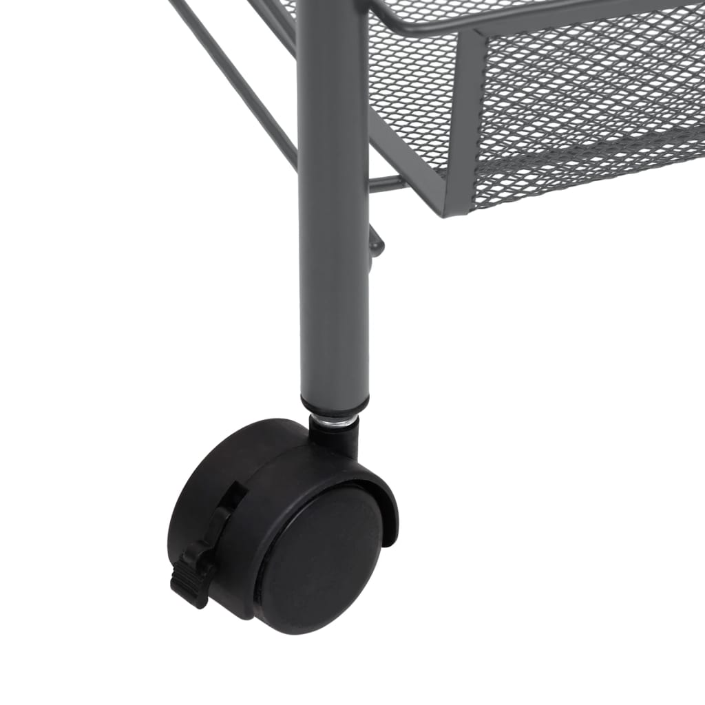 vidaXL 4-Tier Kitchen Trolley - Grey, Iron, 46x26x85 cm - Sturdy & Versatile Storage Solution - BEYRUN