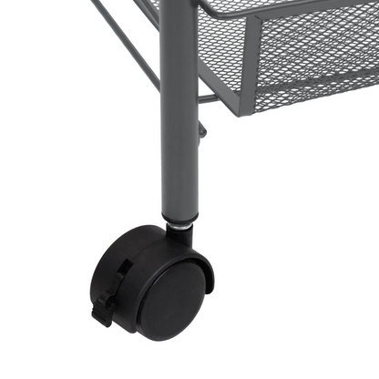 vidaXL 4-Tier Kitchen Trolley - Grey, Iron, 46x26x85 cm - Sturdy & Versatile Storage Solution - BEYRUN