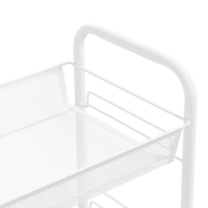 vidaXL 3-Tier Kitchen Trolley - Sleek White, Sturdy Iron Construction, Mobile Storage Solution - BEYRUN