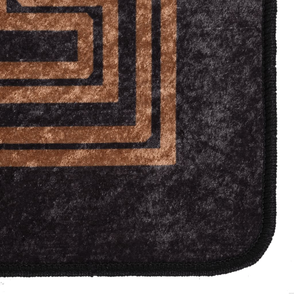 vidaXL Washable Anti-Slip Rug 160x230 cm - Black & Gold | Elegant & Durable Floor Decor - BEYRUN