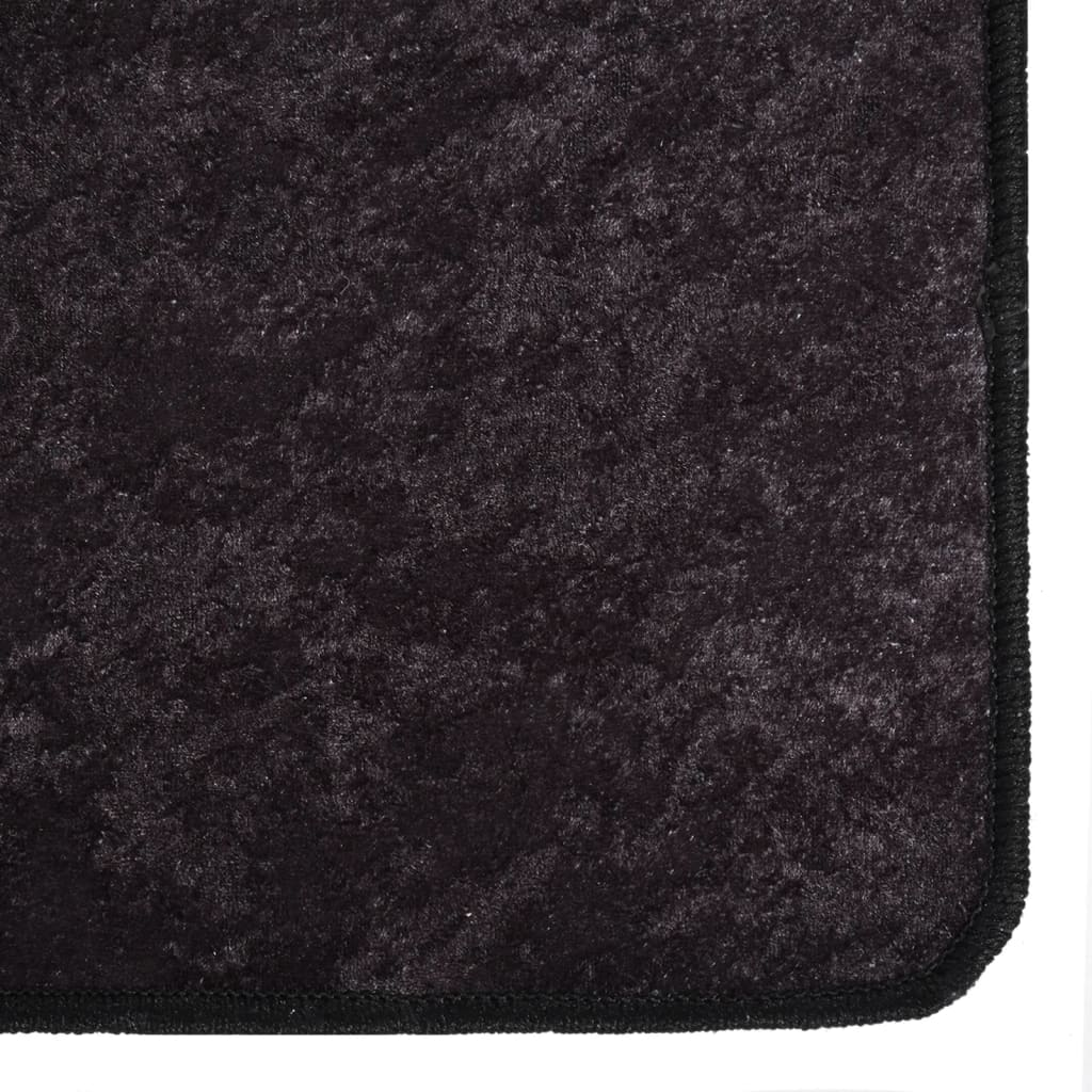 vidaXL Washable Rug 160x230 cm Anthracite Anti-Slip Velvet Carpet - Luxury and Durability - BEYRUN