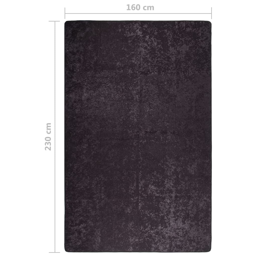 vidaXL Washable Rug 160x230 cm Anthracite Anti-Slip Velvet Carpet - Luxury and Durability - BEYRUN