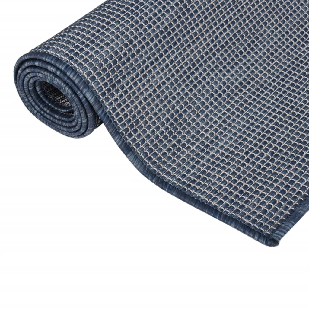 vidaXL Outdoor Flatweave Rug - 160x230 cm Blue | Weather & UV Resistant | Enhance Your Outdoor Space - BEYRUN