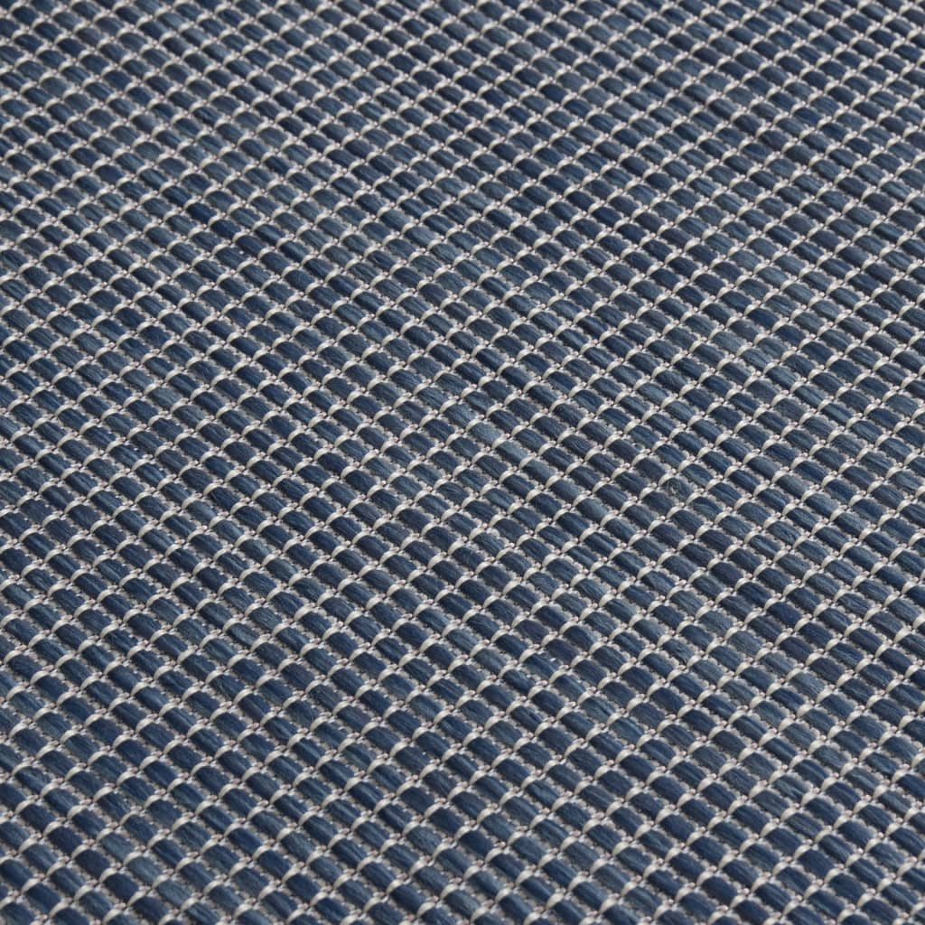 vidaXL Outdoor Flatweave Rug - 160x230 cm Blue | Weather & UV Resistant | Enhance Your Outdoor Space - BEYRUN