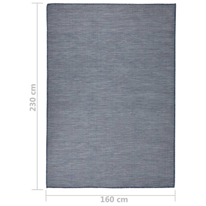 vidaXL Outdoor Flatweave Rug - 160x230 cm Blue | Weather & UV Resistant | Enhance Your Outdoor Space - BEYRUN