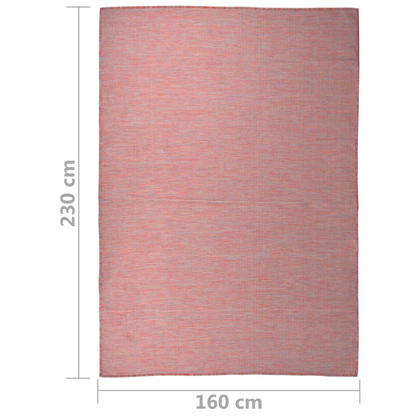 vidaXL Weather-Resistant Red Outdoor Flatweave Rug 160x230 cm - Elegant & Durable - BEYRUN