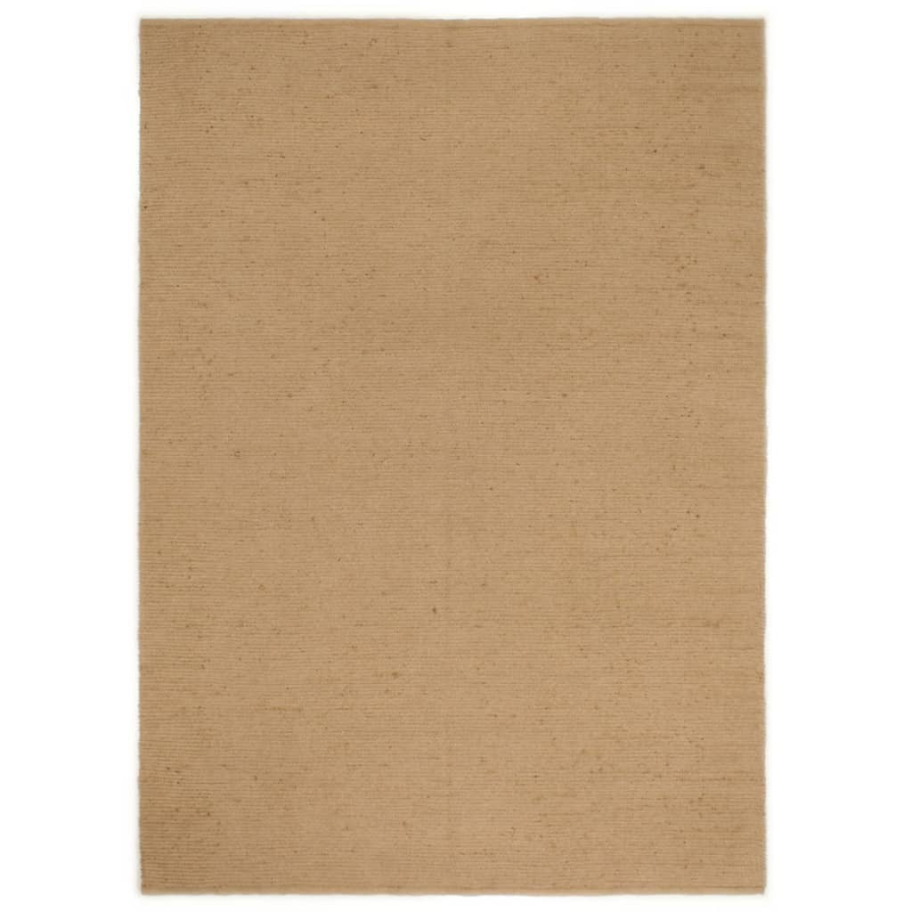 vidaXL Handmade Loop Pile Rug - Eco-Friendly Jute & Cotton Carpet, 120x180 cm, Natural - BEYRUN