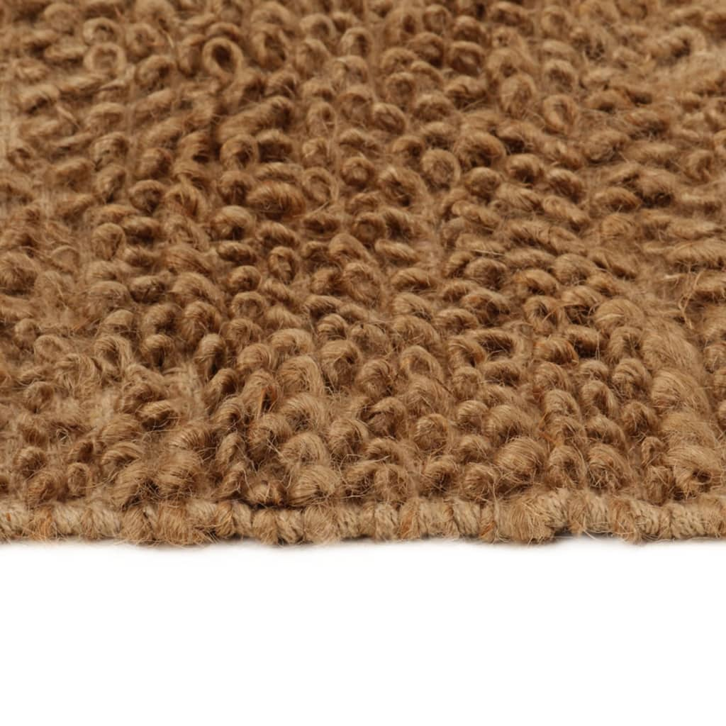 vidaXL Handmade Loop Pile Rug - Eco-Friendly Jute & Cotton Carpet, 120x180 cm, Natural - BEYRUN