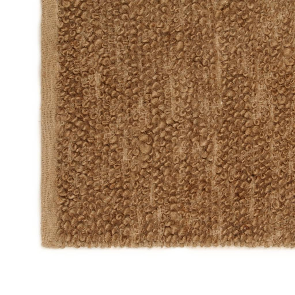 vidaXL Handmade Loop Pile Rug - Eco-Friendly Jute & Cotton Carpet, 120x180 cm, Natural - BEYRUN