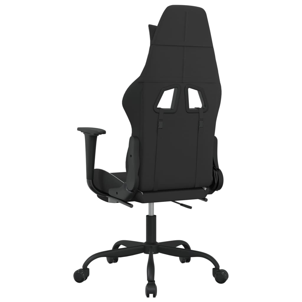 vidaXL Swivel Gaming Chair with Footrest Black and White Fabric - Ultimate Comfort for Gamers - BEYRUN