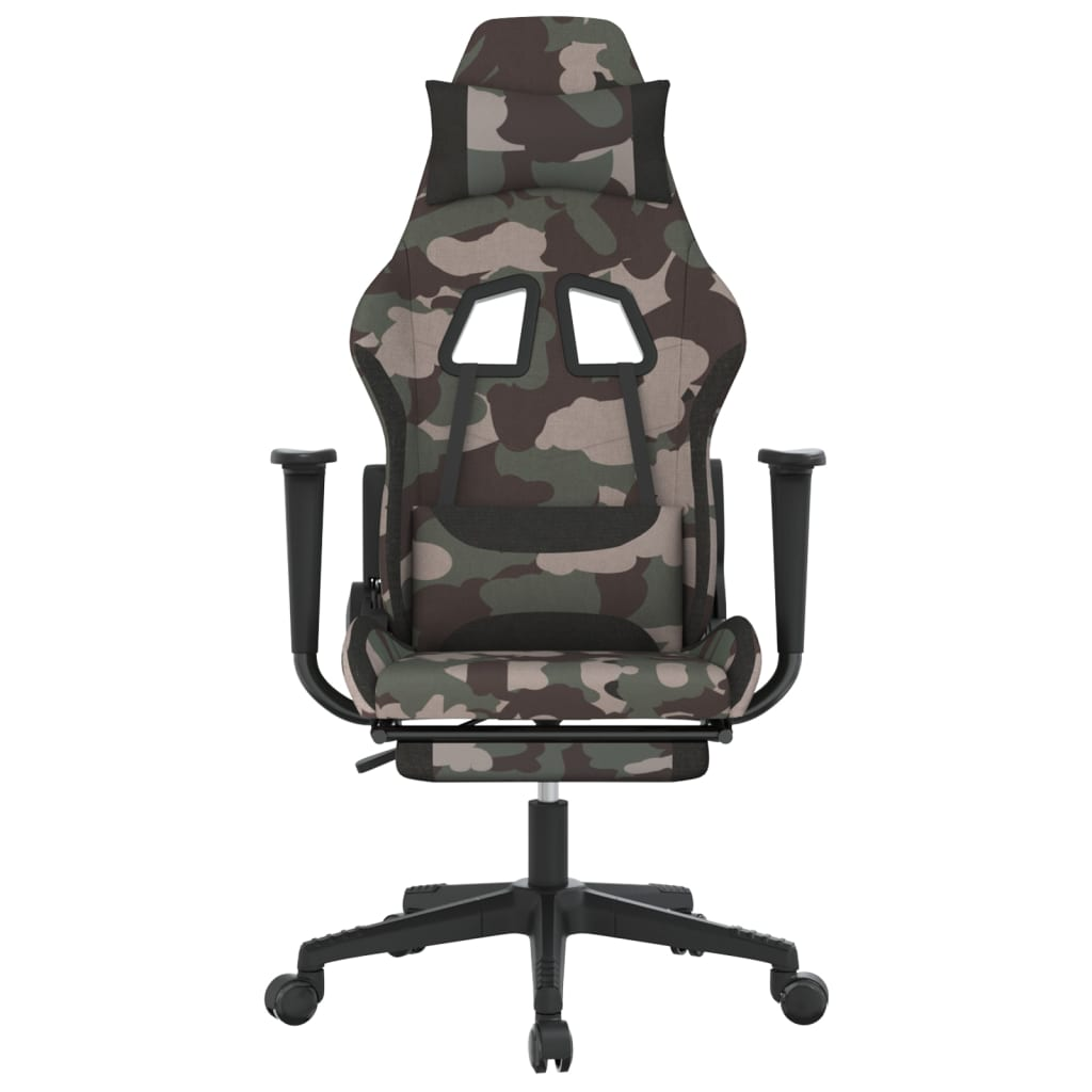 vidaXL Ergonomic Swivel Gaming Chair with Footrest - Black & Camouflage | Ultimate Comfort for Gamers - BEYRUN