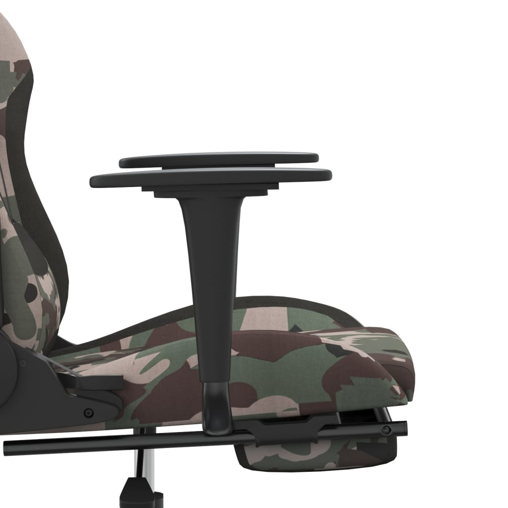 vidaXL Ergonomic Swivel Gaming Chair with Footrest - Black & Camouflage | Ultimate Comfort for Gamers - BEYRUN