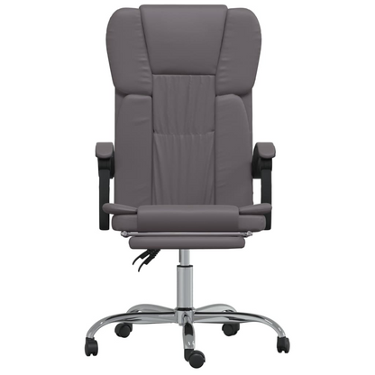 vidaXL Reclining Office Chair Grey Faux Leather - Elegant and Comfortable for Home and Office - BEYRUN