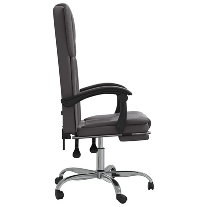 vidaXL Reclining Office Chair Grey Faux Leather - Elegant and Comfortable for Home and Office - BEYRUN