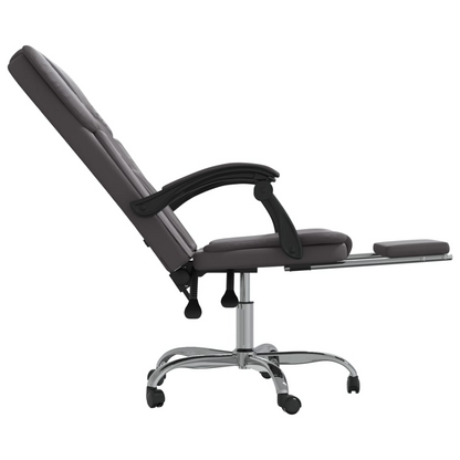 vidaXL Reclining Office Chair Grey Faux Leather - Elegant and Comfortable for Home and Office - BEYRUN