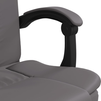 vidaXL Reclining Office Chair Grey Faux Leather - Elegant and Comfortable for Home and Office - BEYRUN