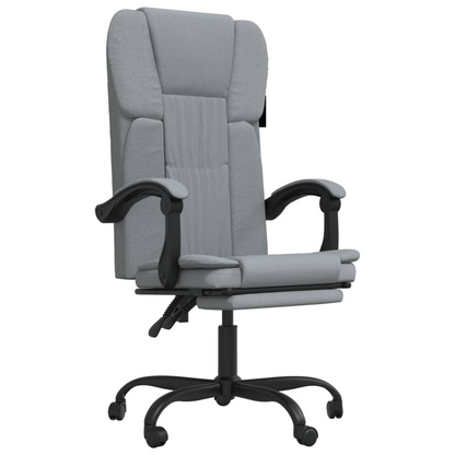 vidaXL Reclining Office Chair Light Grey Fabric - Ergonomic and Stylish Office Seating - BEYRUN