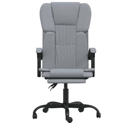 vidaXL Reclining Office Chair Light Grey Fabric - Ergonomic and Stylish Office Seating - BEYRUN