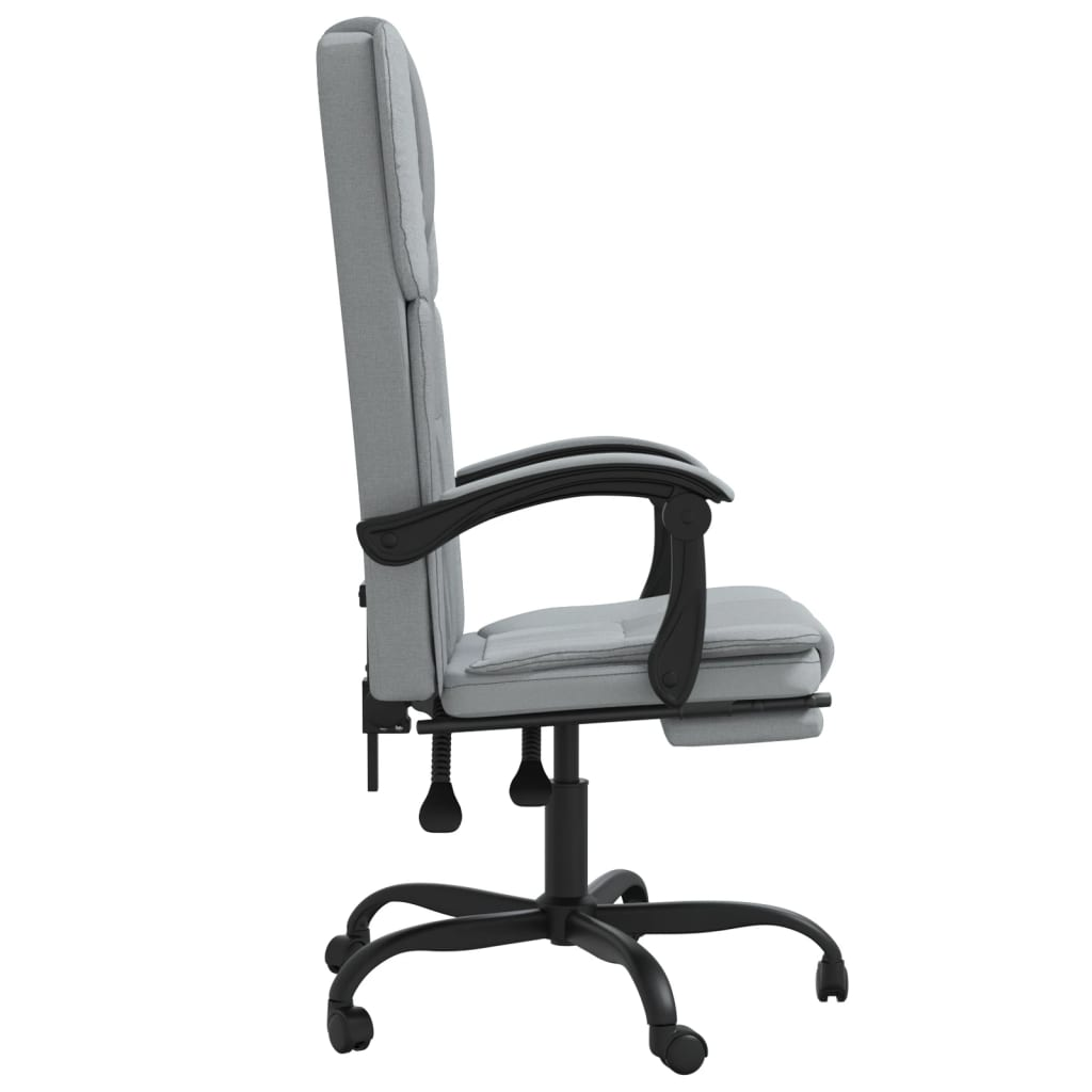 vidaXL Reclining Office Chair Light Grey Fabric - Ergonomic and Stylish Office Seating - BEYRUN