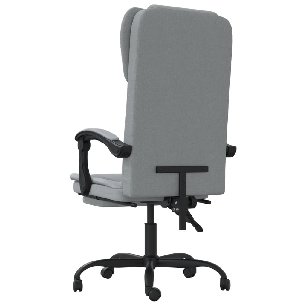 vidaXL Reclining Office Chair Light Grey Fabric - Ergonomic and Stylish Office Seating - BEYRUN