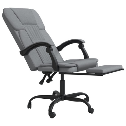 vidaXL Reclining Office Chair Light Grey Fabric - Ergonomic and Stylish Office Seating - BEYRUN