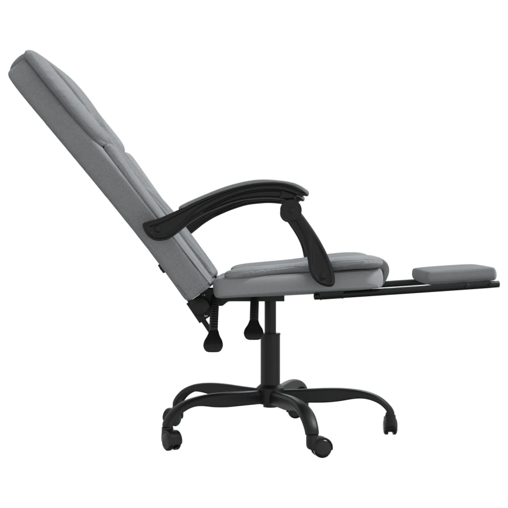 vidaXL Reclining Office Chair Light Grey Fabric - Ergonomic and Stylish Office Seating - BEYRUN