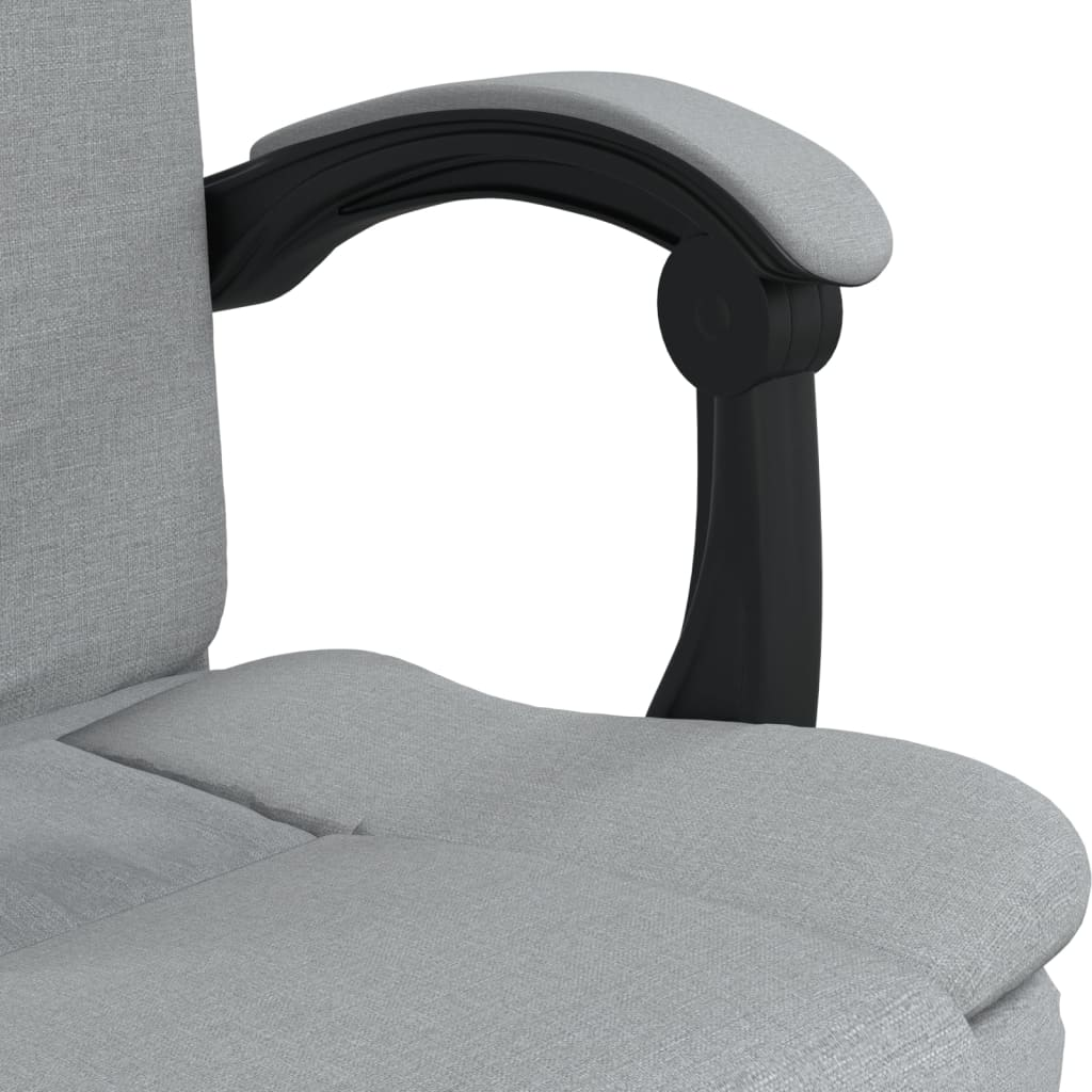 vidaXL Reclining Office Chair Light Grey Fabric - Ergonomic and Stylish Office Seating - BEYRUN