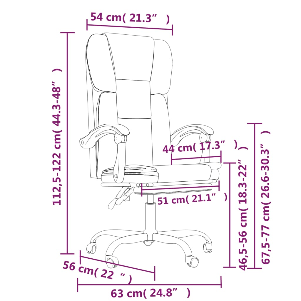 vidaXL Reclining Office Chair Light Grey Fabric - Ergonomic and Stylish Office Seating - BEYRUN