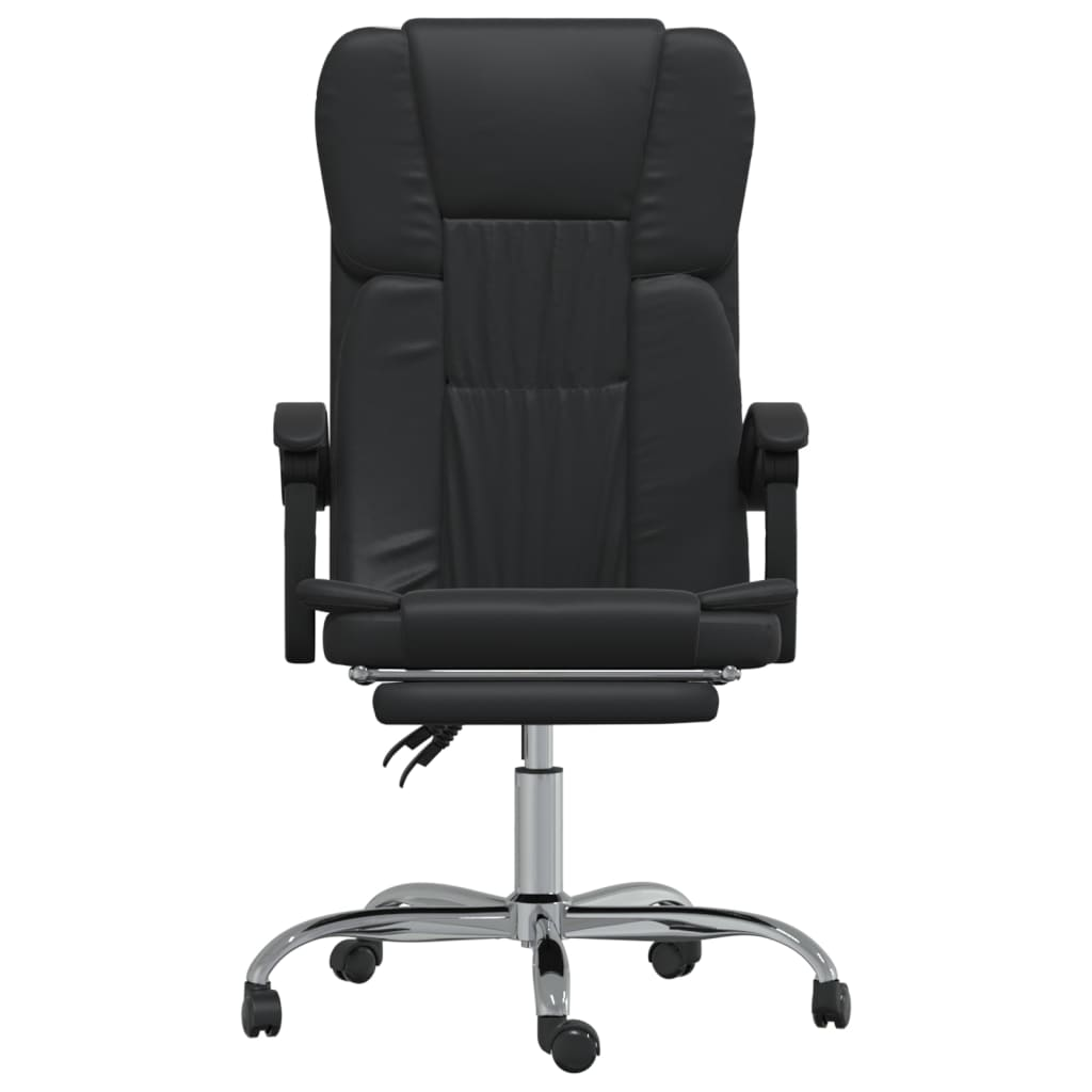 vidaXL Reclining Office Chair - Black Faux Leather Ergonomic Design for Ultimate Comfort - BEYRUN